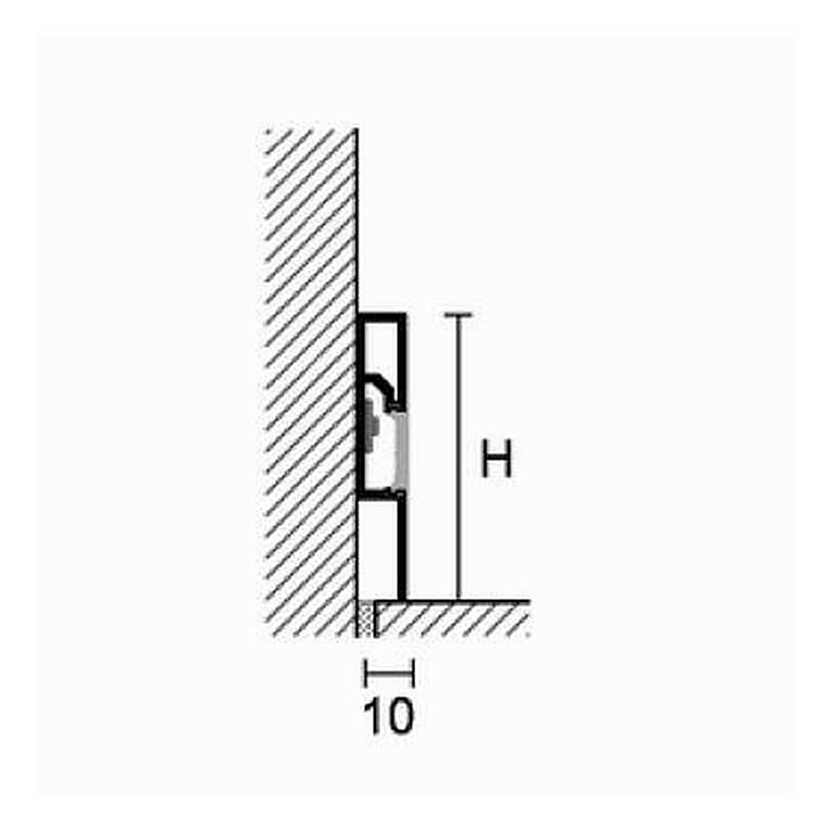 Алюминиевый плинтус для подсветки Profilpas 89/6L 60*10 2м