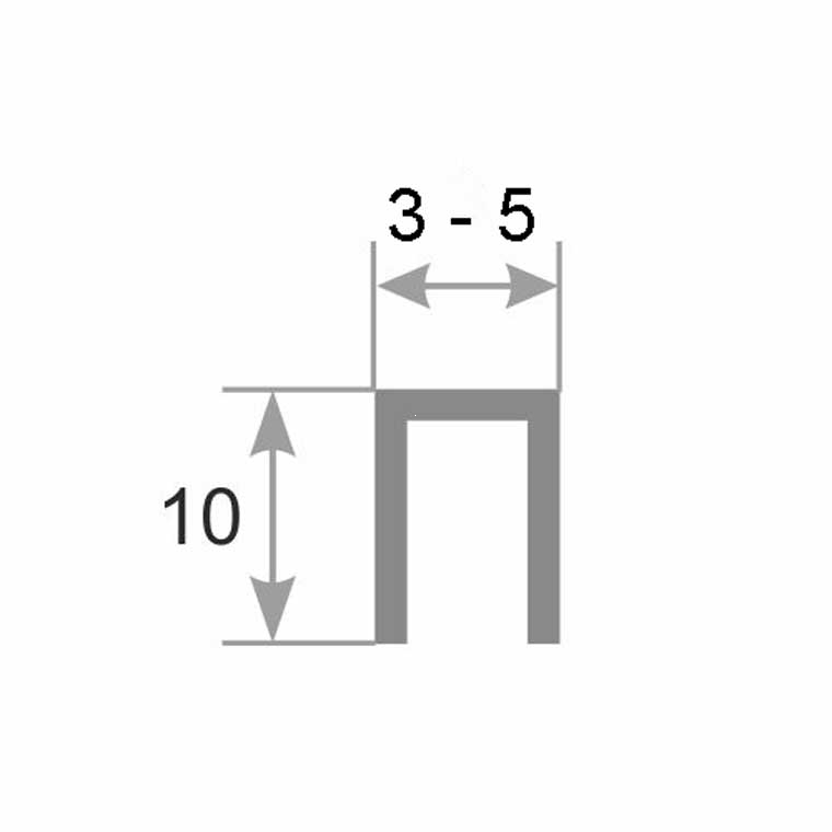 П-профиль бордюр вставка для плитки 10*5*10 шлифованная 3м